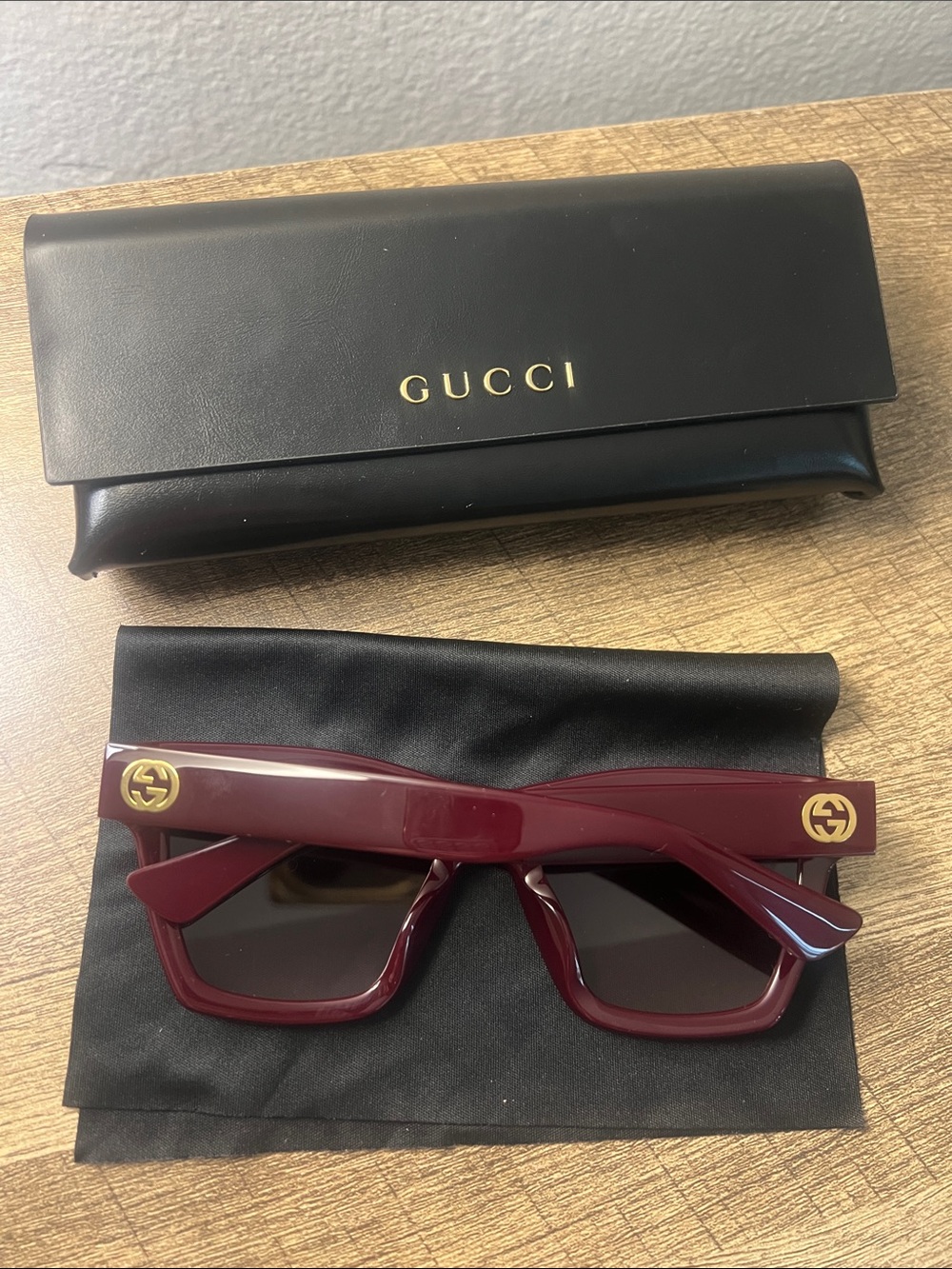 Gucci Burgundy Cat-Eye 54mm Sunglasses - GG1714S-003